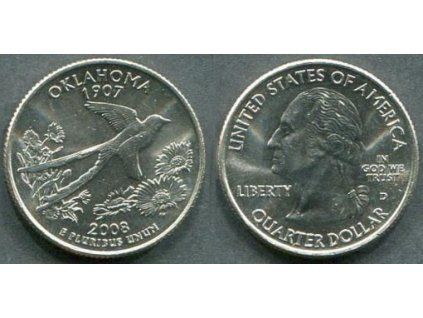 USA. 1/4 dollar 2008/D. Oklahoma.
