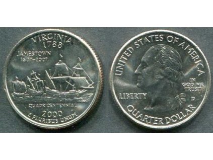 USA. 1/4 dollar 2000/D. Virginia.