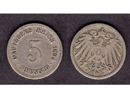 NĚMECKO. 5 Pfennig 1894/A.