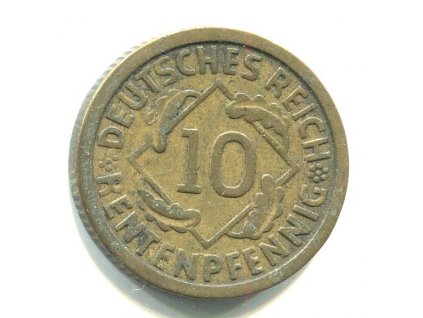 NĚMECKO. 10 Rentenpfennig 1924/G.