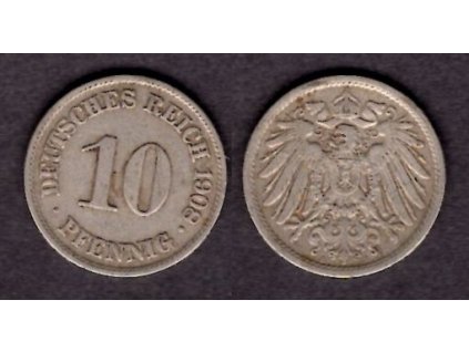 NĚMECKO. 10 Pfennig 1908/A.