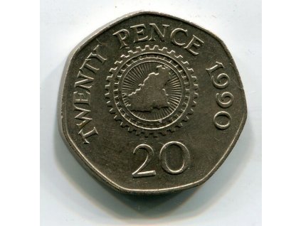 GUERNSEY. 20 pence 1990.