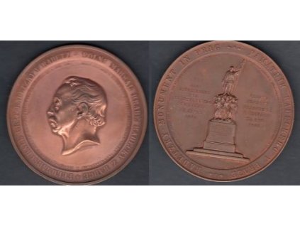 RADECKÝ z RADČE, polní maršál. Medaile na vztyčení pomníku v Praze roku 1859.
