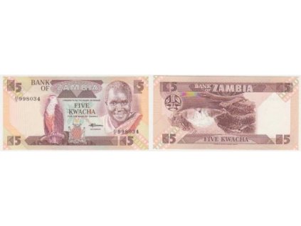 ZAMBIE. 5 kwacha 1980-1988. Pi. 24c