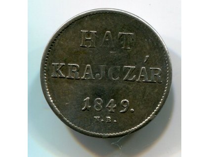 František Josef I. 6 (Hát) krajczár 1849/NB.