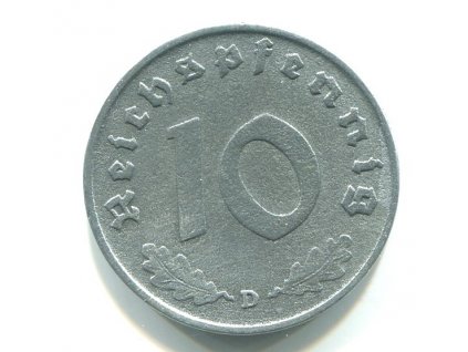 NĚMECKO. 10 Pfennig 1941/D.