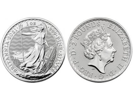 VELKÁ BRITÁNIE. 2 pounds 2021. BRITANNIA. 1 oz.