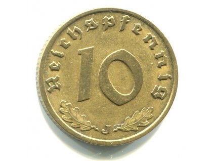 NĚMECKO. 10 Pfennig 1938/J.