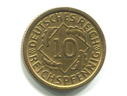 NĚMECKO. 10 Reichspfennig 1929/A.