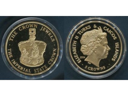 Turks & Caicos Islands. 5 crowns 2004. The Crown Jewels. The Imperial State Crown.
