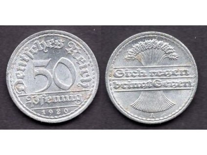 NĚMECKO. 50 Pfennig 1920/A.