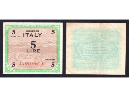 ITÁLIE. Okupační. 5 lire 1943.
