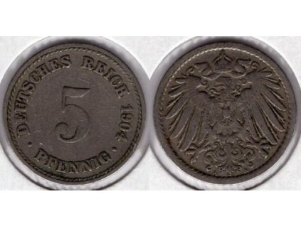 NĚMECKO. 5 Pfennig 1904/A.