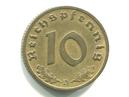 NĚMECKO. 10 Pfennig 1939/D.