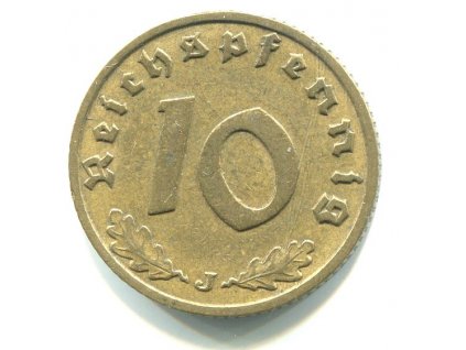 NĚMECKO. 10 Pfennig 1938/J.