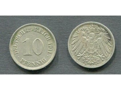 NĚMECKO. 10 Pfennig 1911/J.