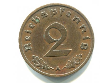 NĚMECKO. 2 Pfennig 1939/A.