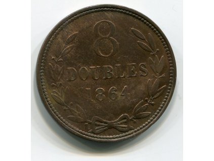 GUERNSEY. 8 doubles 1864.