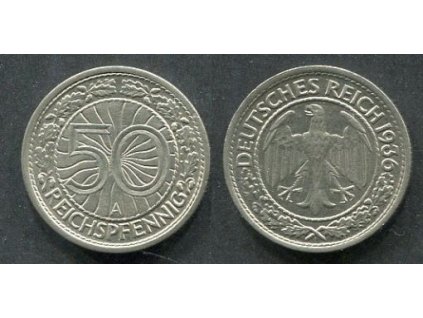 NĚMECKO. 50 Pfennig 1936/A.