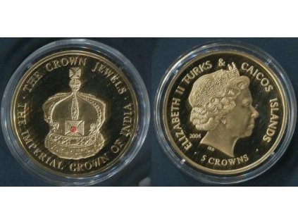 Turks & Caicos Islands. 5 crowns 2004. The Crown Jewels. The Imperial Crown of India.