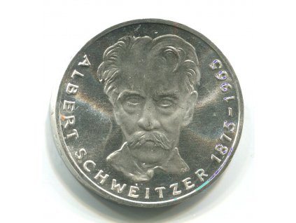 NĚMECKO. 5 Mark 1975/G. Albert Schweitzer. Ag.