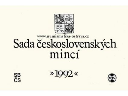 ČESKOSLOVENSKO. Sada oběžných mincí 1992. Rašín.