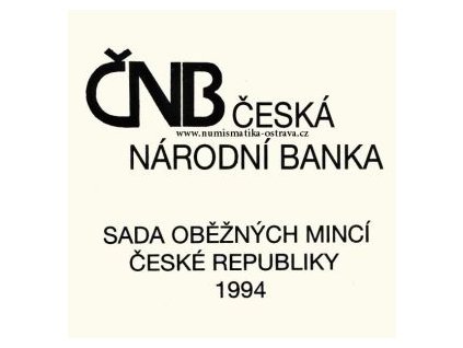 ČESKO. Sada oběžných mincí 1994. Dvě mincovny.