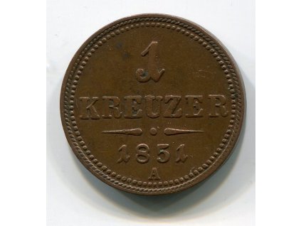 František Josef I. 1 Kreuzer 1851/A.