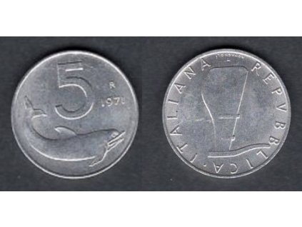 ITÁLIE. 5 lire 1971.