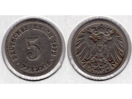 NĚMECKO. 5 Pfennig 1902/A.