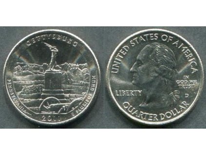 USA. 1/4 dollar 2011/D. Gettysburg.