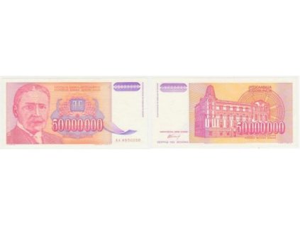JUGOSLÁVIE. 50.000.000 dinara 1993. Barac R 181.