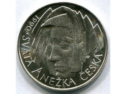 ČESKOSLOVENSKO. 50 Kčs 1990. Sv. Anežka. Varianta bez označení autora.