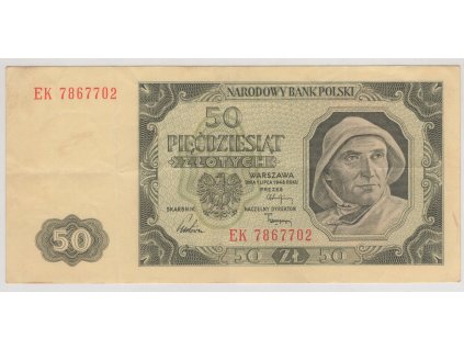 POLSKO. 50 złotych 1.7.1948. Série EK. Par. 183.