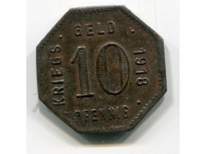MENGEN. 10 Pfennig 1918. Funck 329.2b