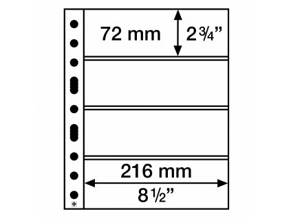 Plastové listy GRANDE, se 4 horizontálními (rozdělujícími) páskami, černé