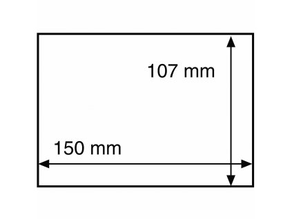 Ochranné fólie na známky/pohlednice do rozměru 150×107 mm, průhledné - 50 kusů v balení