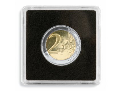 Kapsle QUADRUM, na mince do Ø 27 mm, průhledné, s černou pěnou - 10 kusů v balení