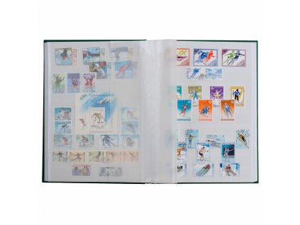 Zásobník na známky BASIC, DIN A4, s 32 bílými listy, nepolstrovaná vazba, pergamenové mezilisty, modrá
