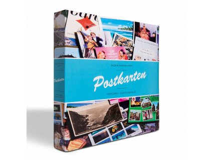 Album POSTCARDS s potiskem, na 600 pohlednic 50 vázanými listy