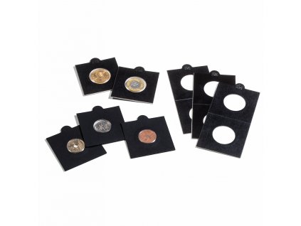 Papírové rámečky MATRIX, samolepicí, na mince do Ø 17,5 mm, černá - 1000 kusů v balení