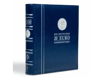 Album OPTIMA, s potiskem, s potištěnými listy na německé pamětní 20€ mince, část 1, s kazetou, modrá