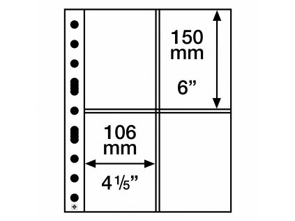 Listy GRANDE EASY, se 4 poli na pohlednice (A6), z PP, průhledné - 50 kusů v balení