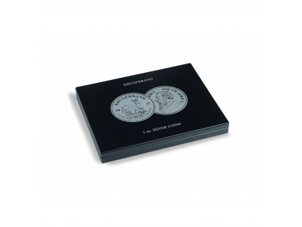 Kazeta, na 20 stříbrných mincí v kapslích - Krugerrand, černá