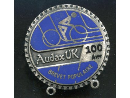 VELKÁ BRITÁNIE. Cyklistický odznak. AUDAX U.K. Brevet Populaire. 100 km.