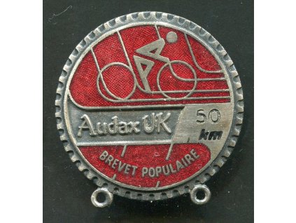VELKÁ BRITÁNIE. Cyklistický odznak. AUDAX U.K. Brevet Populaire. 50 km.
