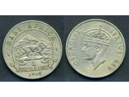 Východní Afrika. 1 shilling 1942. Ag.