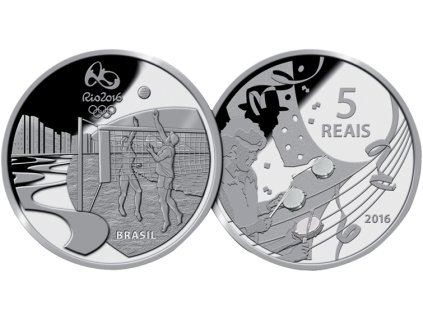 2016 brazil silver 5 reais volleyball samba coin.tmb slide 1900