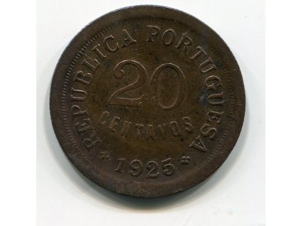 PORTUGALSKO. 20 centavos 1925.
