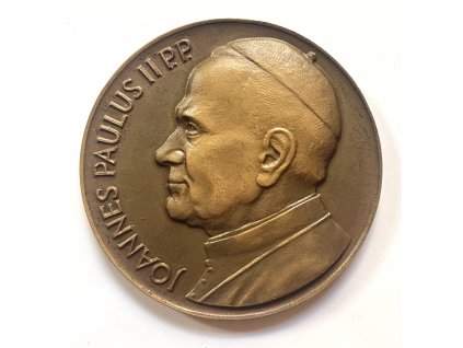 Jan Pavel II. Medaile na památku návštěvy v Praze 1990.